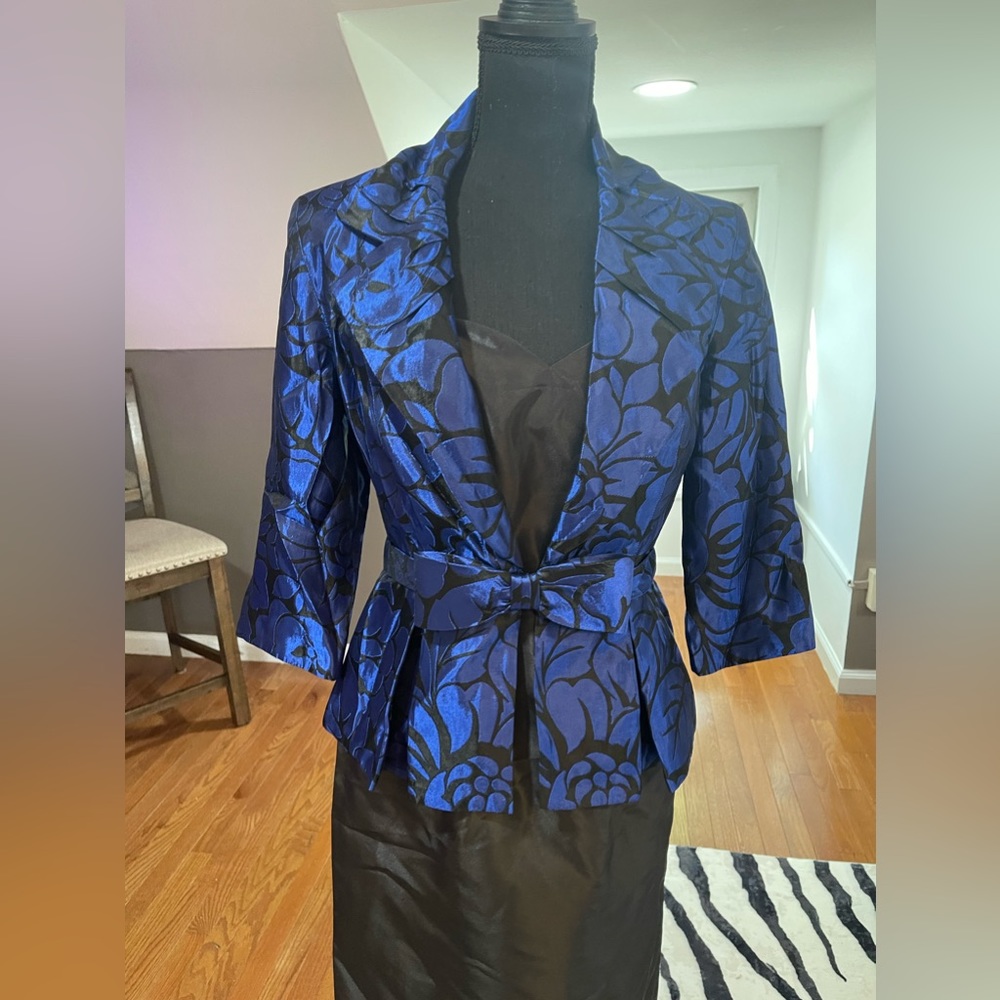 Jade Couture beautiful royal blue and black two piece dress